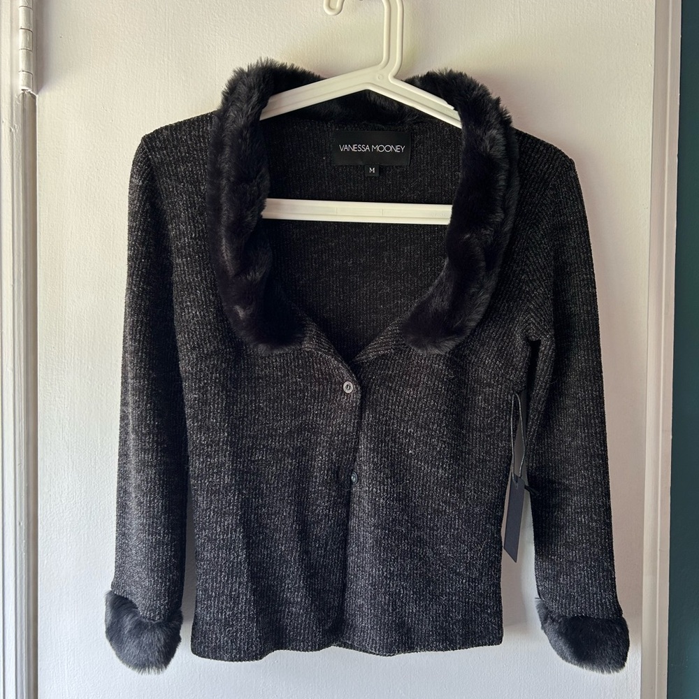 NWT. Vanessa Mooney Black  Sweater